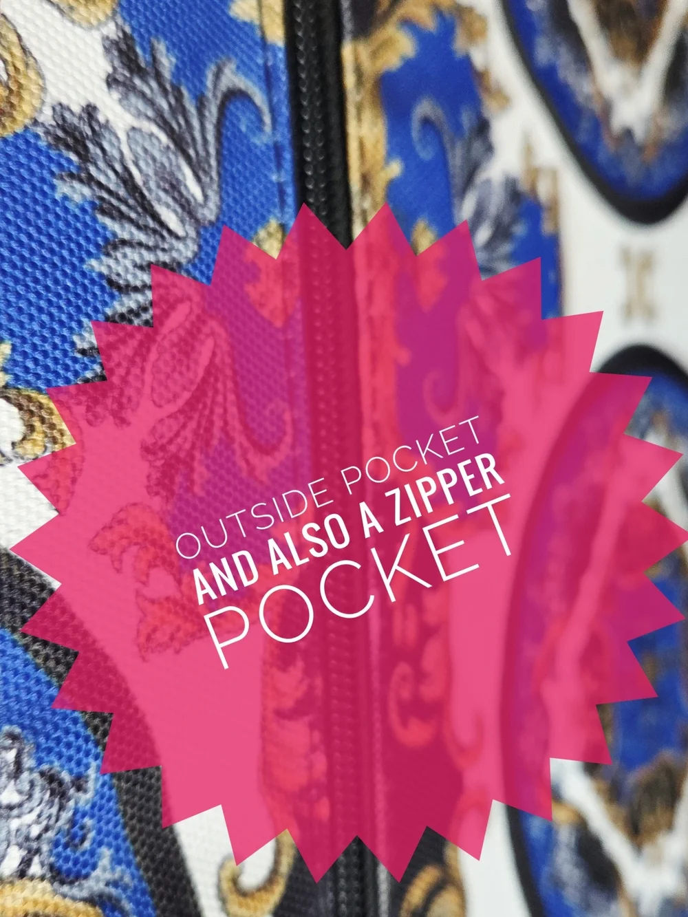 Blue and Gold Printed Women’s Laptop Pouch